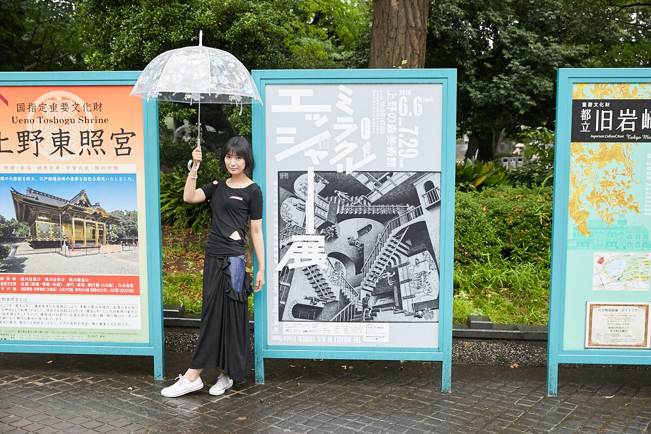 上野の森美術館がある上野恩賜公園内や公園周辺の各所に、『ミラクル エッシャー展』のポスターが