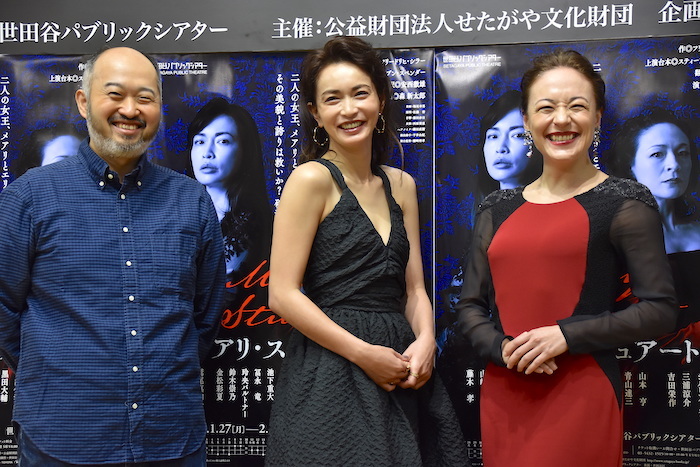 演出の森新太郎、長谷川京子、シルビア・グラブ（左から）