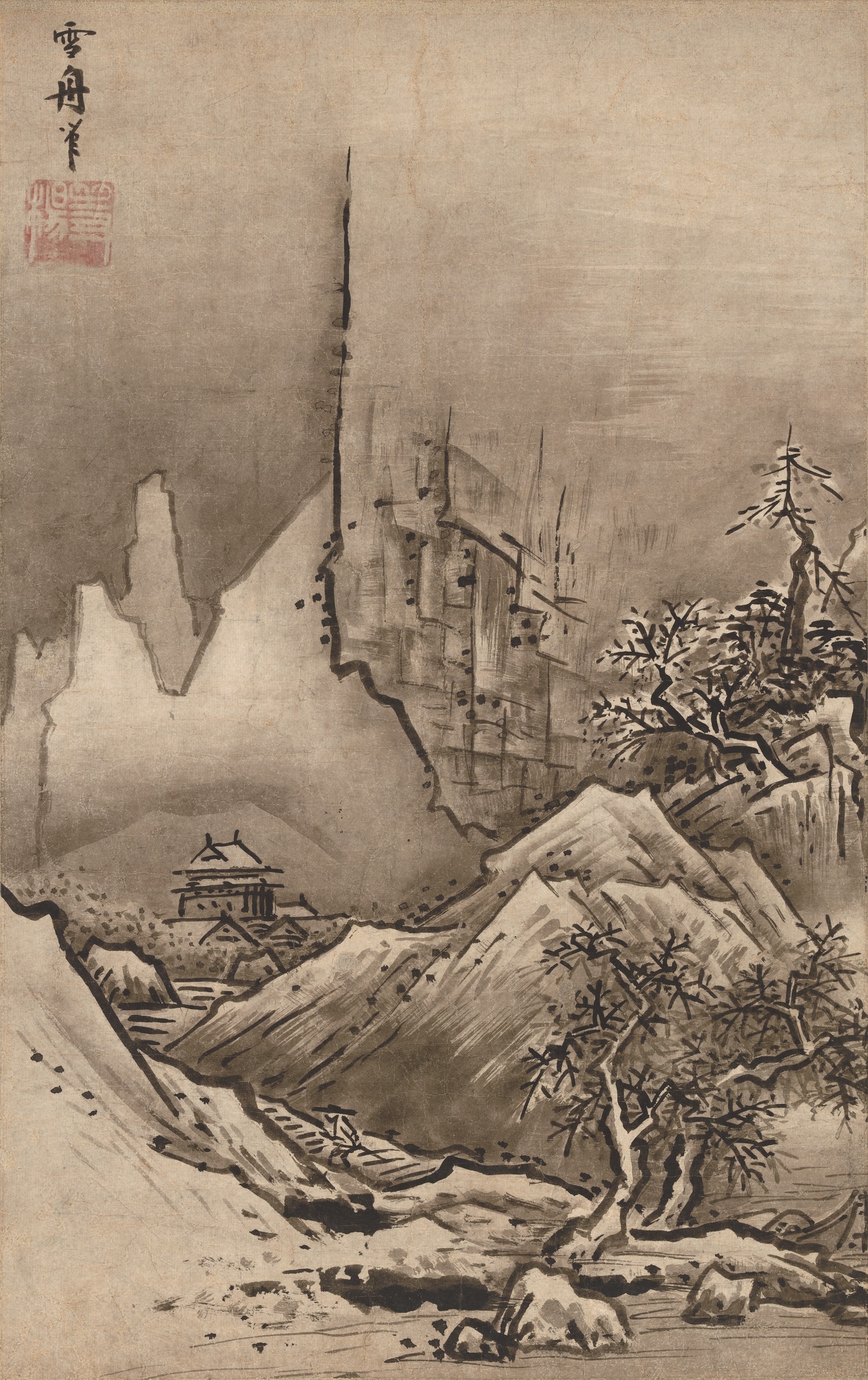 国宝　秋冬山水図（右）　雪舟筆　東京国立博物館蔵　室町時代（15世紀）　通期展示