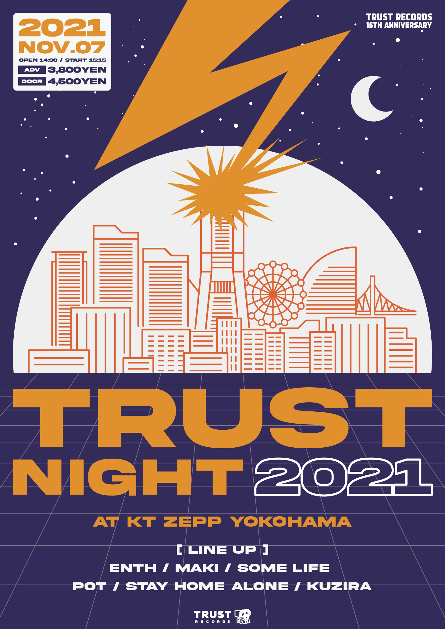 TRUST NIGHT 2021 at KT ZEPP YOKOHAMA フライヤー