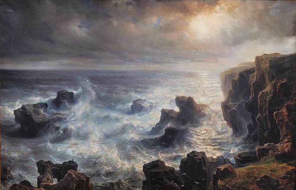 テオドール・ギュダン 《ベル゠イル沿岸の暴風雨》 1851年 油彩／カンヴァス 131.5×202.5cm カンペール美術館　
