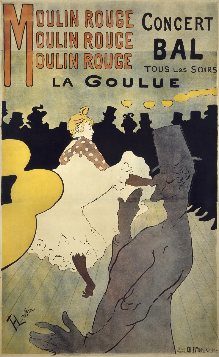 アンリ・ド・トゥールーズ=ロートレック《ムーラン・ルージュ、ラ・グーリュ》 1891年 多色刷りリトグラフ 三菱一号館美術館