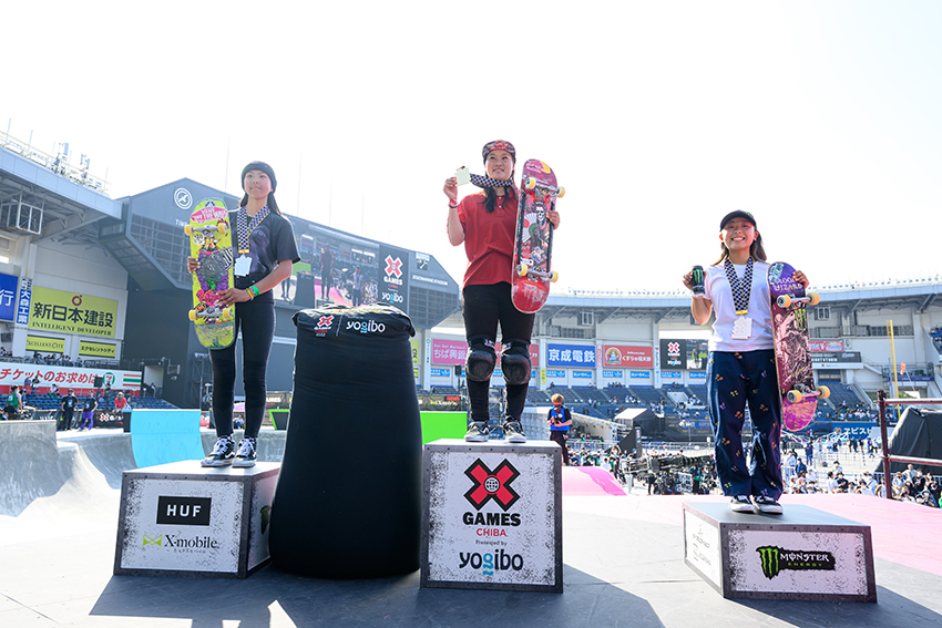 女子スケートボードパークは日本人選手が表彰台を独占 Brett Wilhelm / ESPN Images