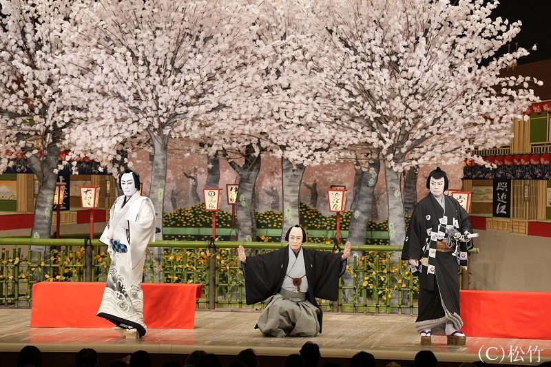 昼の部『御所五郎蔵』（左より）御所五郎蔵=片岡愛之助、甲屋与五郎=松本幸四郎、星影土右衛門=尾上松緑