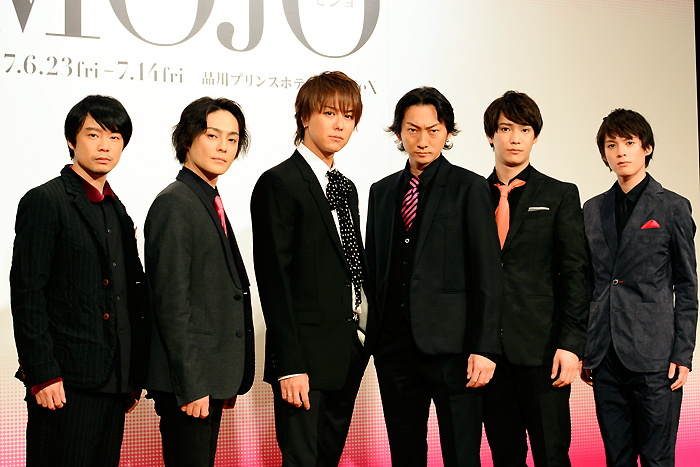 左から、尾上寛之、木村了、TAKAHIRO、波岡一喜、味方良介、横田龍儀 舞台「MOJO」製作発表記者会見