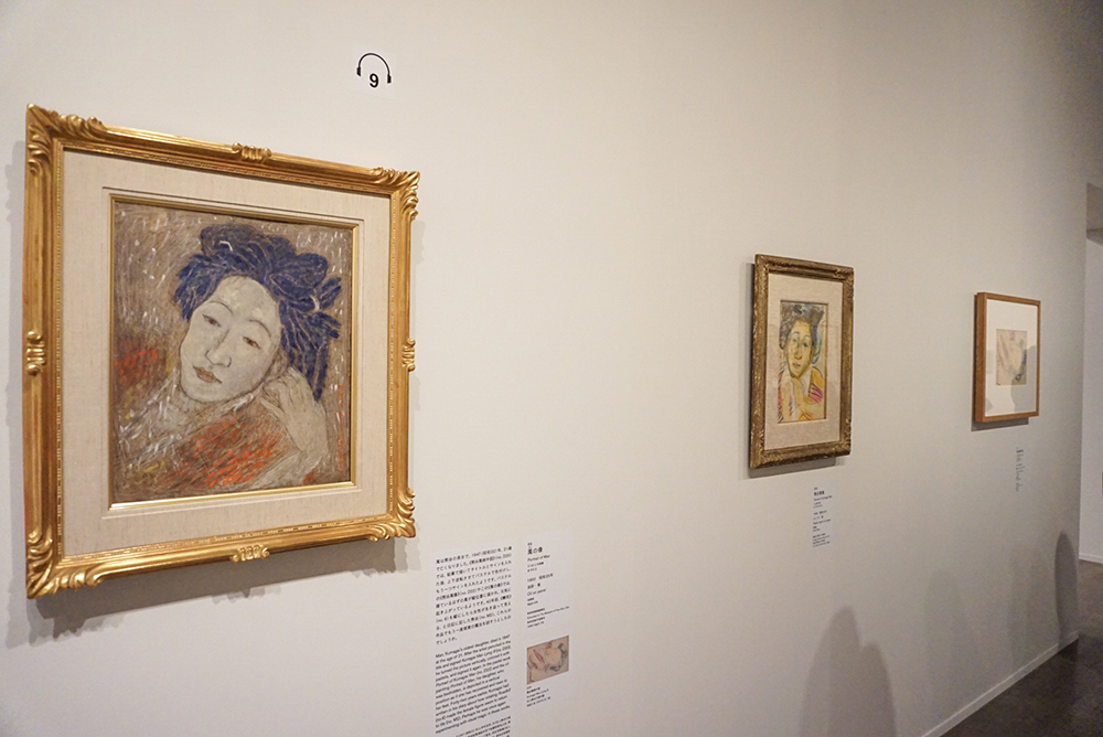 左手前から：《萬の像》 1950年 岐阜県美術館寄託 《熊谷萬像》 1948年 豊島区立熊谷守一美術館