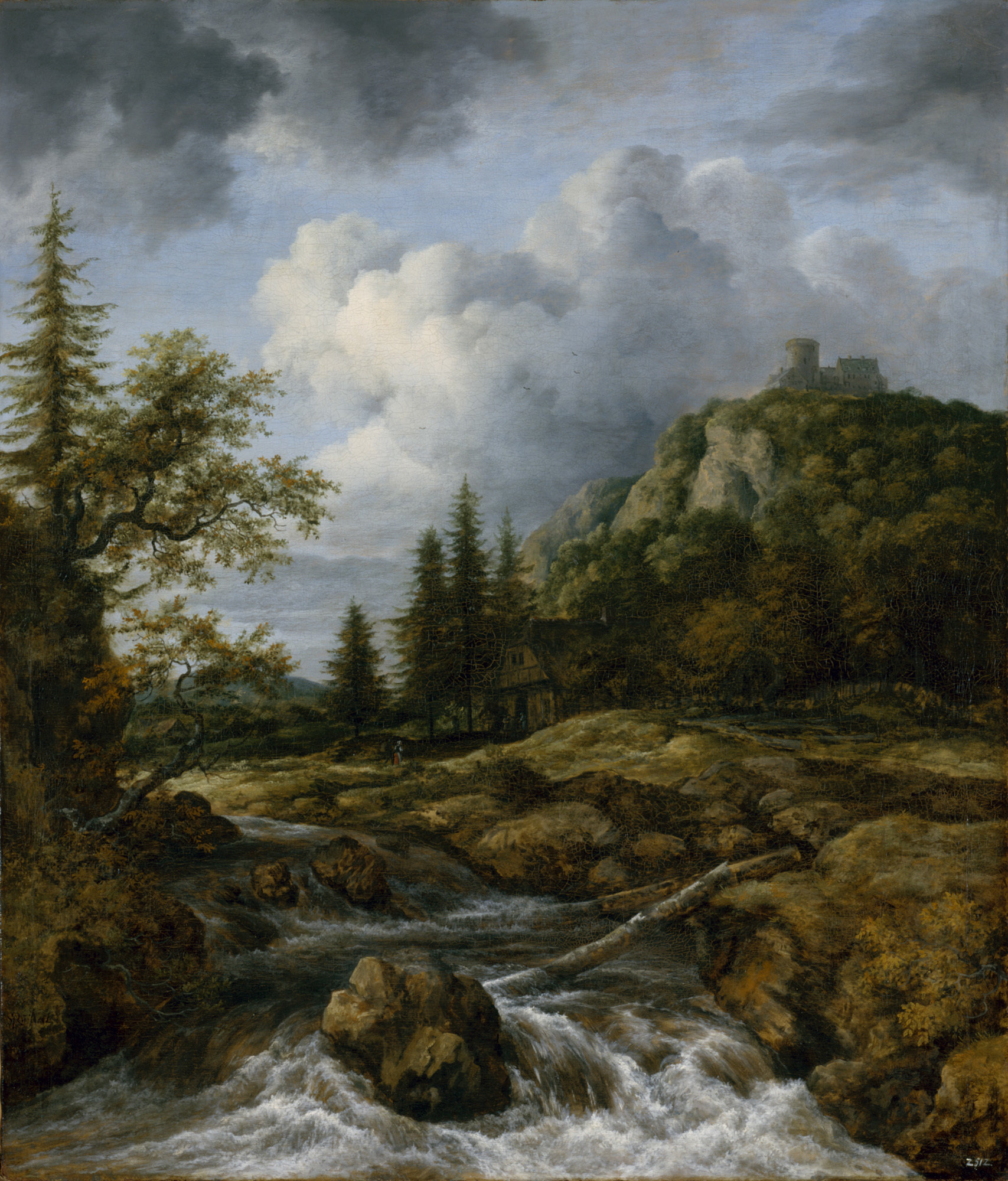 ヤーコプ・ファン・ライスダール 「城山の前の滝」 1665-70年頃 ドレスデン国立古典絵画館