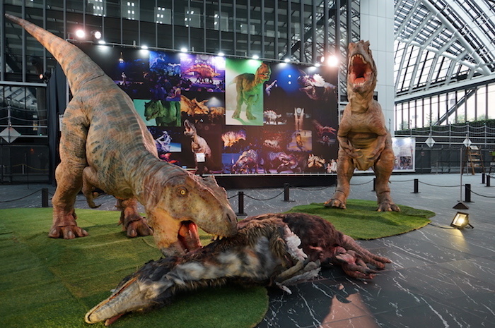 獲物に食らいつくアロサウルス5号（2015年）、4号（2014年）