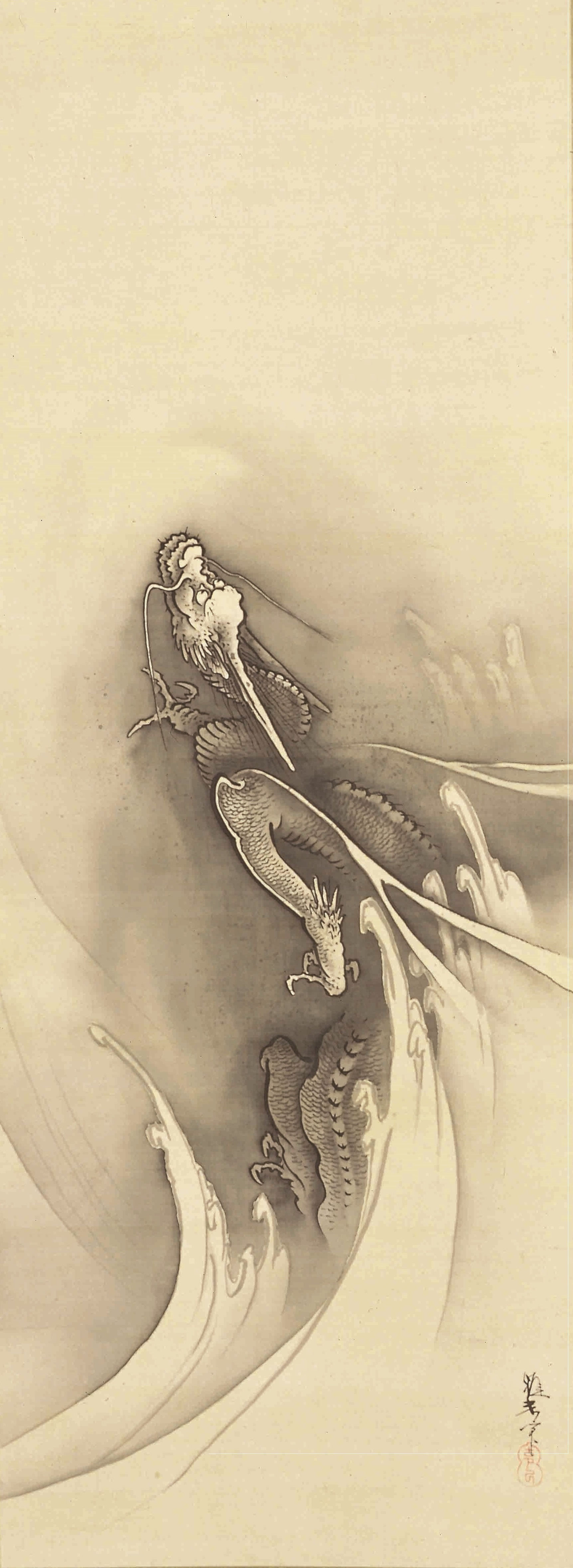 橋本雅邦筆 《昇龍図》 1幅 112.7×41.5cm 埼玉・山崎美術館蔵 【展示期間：3月28日～4月23日】
