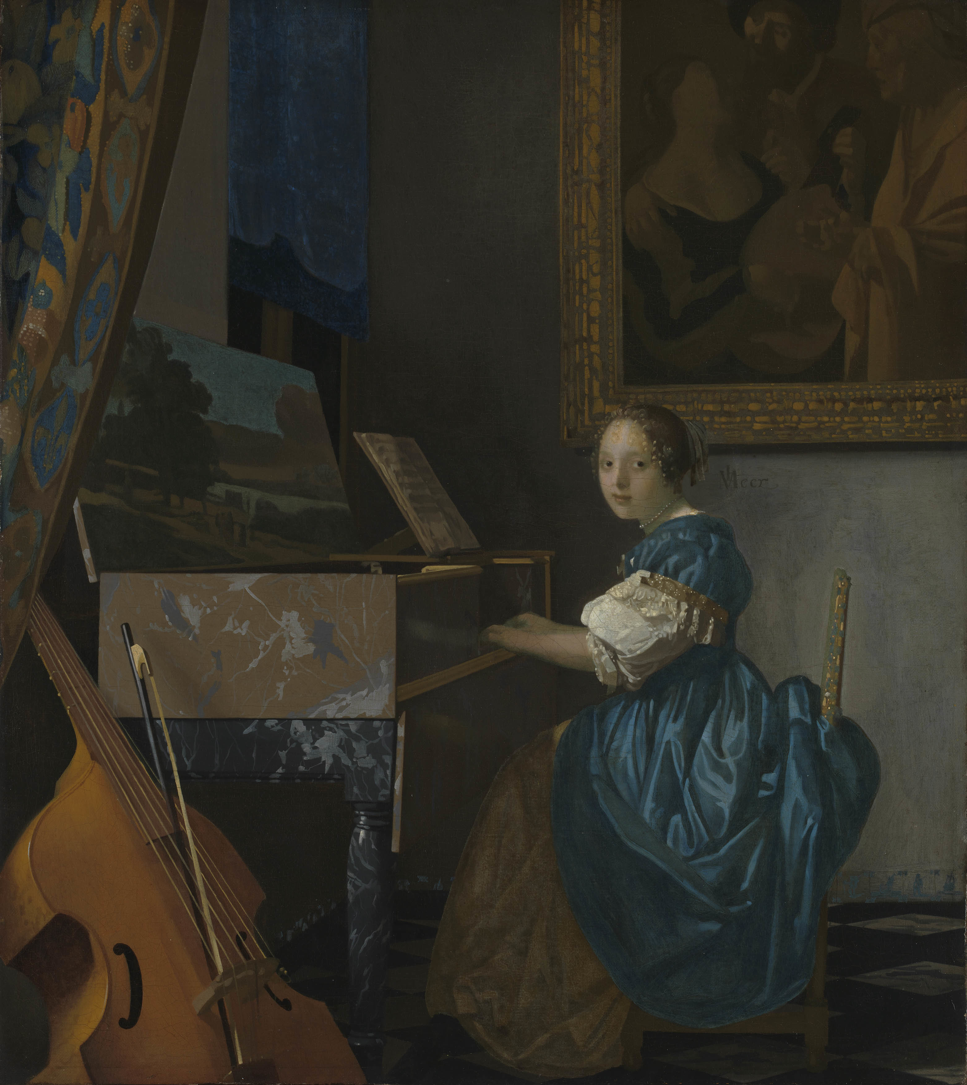 ヨハネス・フェルメール 《ヴァージナルの前に座る若い女性》 1670-72年頃 油彩・カンヴァス 51.5×45.5cm  (C)The National Gallery, London. Salting Bequest, 1910