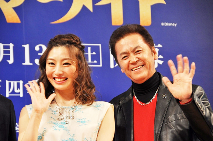 『リトルマーメイド』製作発表会より（左から）三平果歩、飯野おさみ ［撮影］吉永美和子