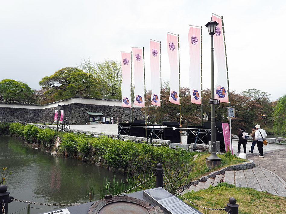 ミッションデイのオープニングイベントやアフターパーティーが行われたのは、福岡城跡地の舞鶴公園
