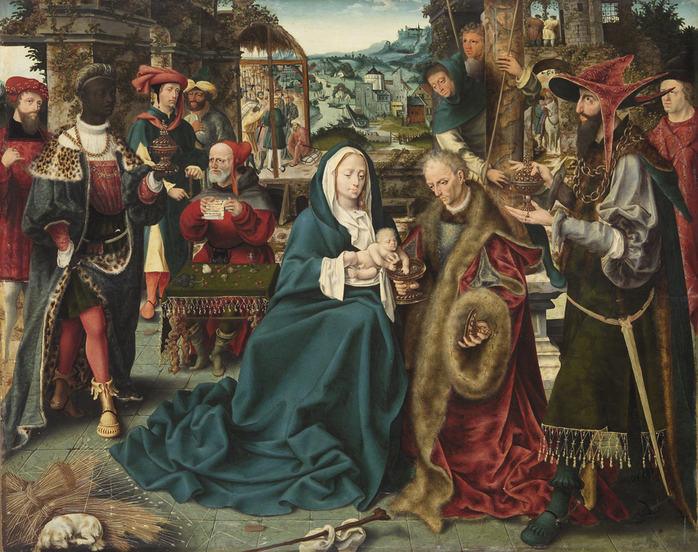 南ネーデルラントの画家 《東方三博士の礼拝》 1520 年頃 油彩・板