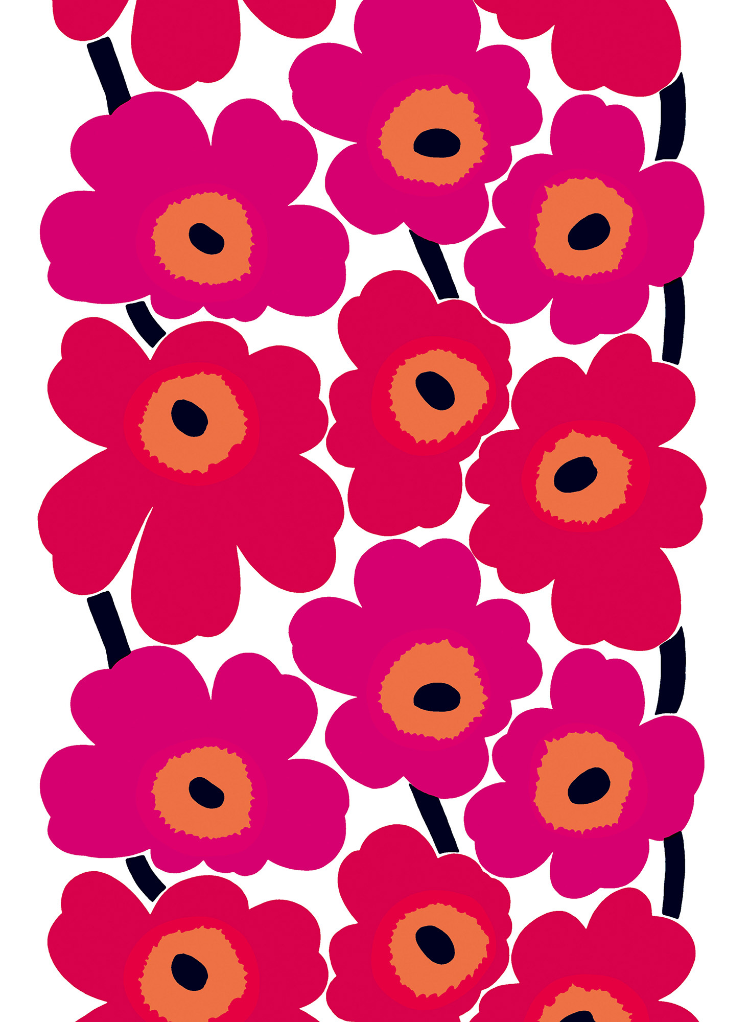 ファブリック ≪ウニッコ≫（ケシの花）、図案デザイン：マイヤ・イソラ、 1964年 Unikko pattern designed for Marimekko by Maija Isola in 1964