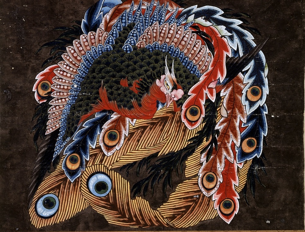 《鳳凰図天井絵彩色下絵》 弘化３年（1846）頃 小布施町・岩松院
