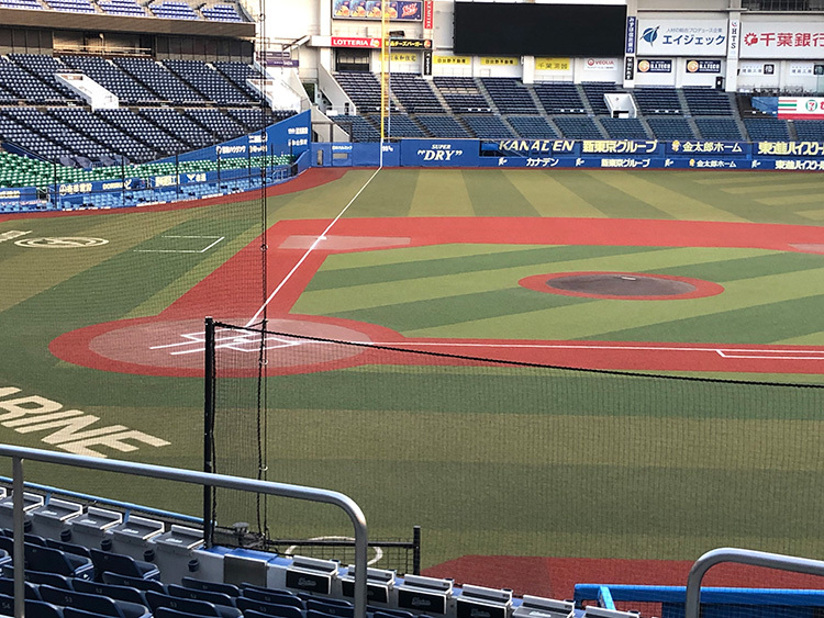 内野指定席VSペア、内野指定席SSペアからの眺望例
