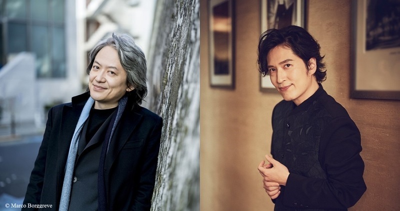 （左から）鈴木優人（指揮）、清塚信也（ピアノ）