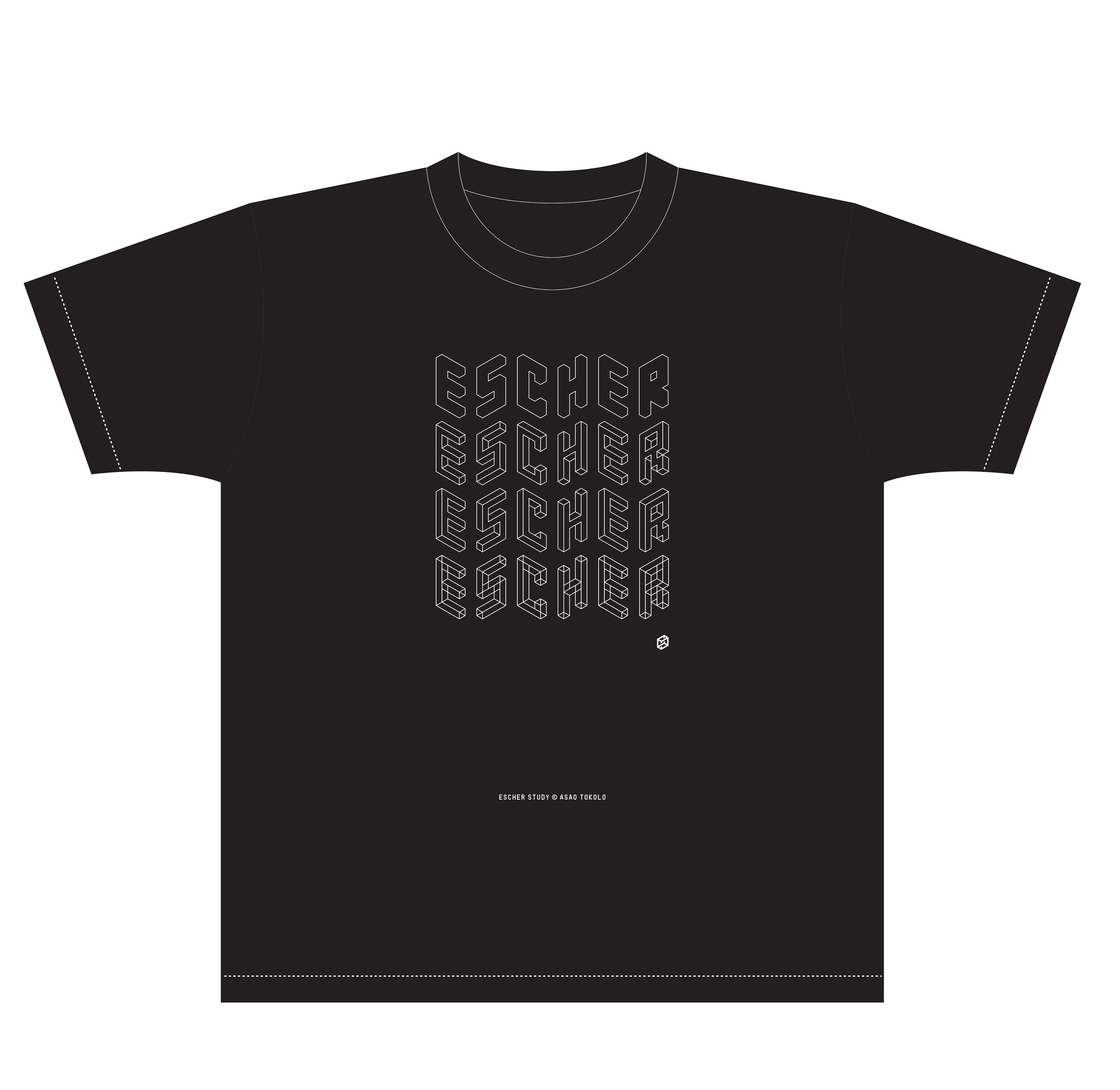 escher×野老朝雄　Tシャツ(黒・紺 150,S,M,L,XL) 各 3,200 円(税込)