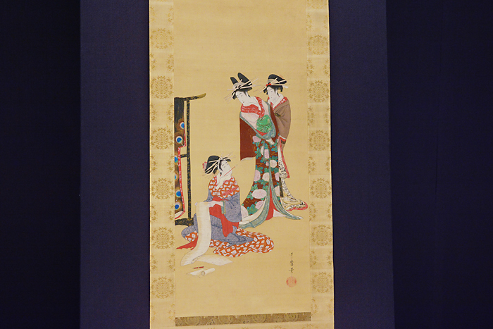 喜多川歌麿「三美人図」江戸時代　寛政年間（1789～1801）岡田美術館蔵