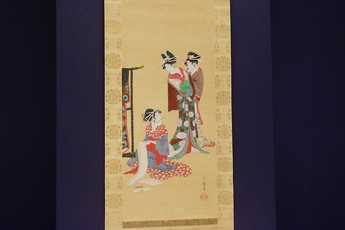 喜多川歌麿「三美人図」江戸時代 寛政年間（1789～1801）岡田美術館蔵