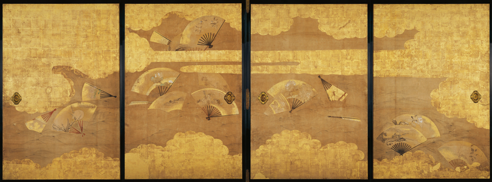 重要文化財 扇面流図（名古屋城御湯殿書院一之間北側襖絵） 四面 江戸時代 寛永10年（1633）頃 名古屋城総合事務所