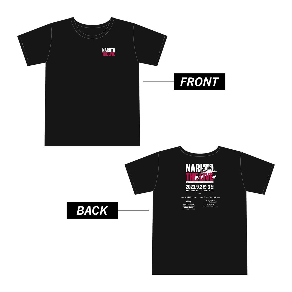 Tシャツ(2種)　M/L/XL　3500円（税込） （c）NARUTO THE LIVE実行委員会