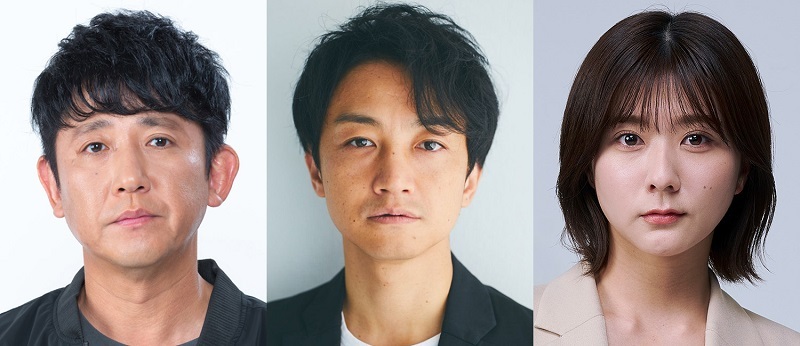 （左から）松田大輔（東京ダイナマイト）、永山たかし、清水麻璃亜