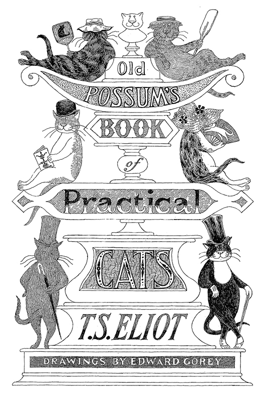 《キャッツ ポッサムおじさんの実用猫百科》1982年　表紙・原画　ペン・インク・紙　エ ドワード・ゴーリー公益信託　(C)2010 The Edward Gorey Charitable Trust