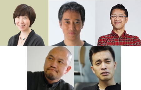 （上段）長田育恵、斎藤歩、土田英生、（下段）畑澤聖悟、前田司郎