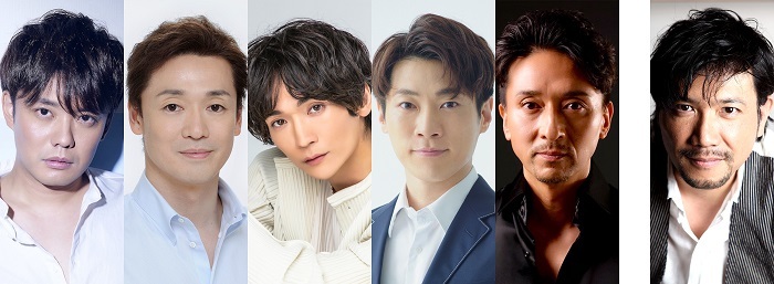 （左から）藤岡正明、今 拓哉、丘山晴己、横山だいすけ、岡 幸二郎、別所哲也