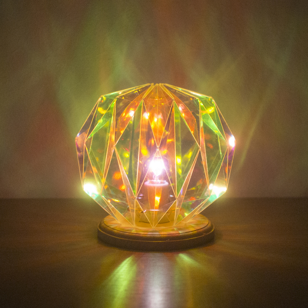 オリガミアート【ホログラムオリガミでランプシェードを作ろう】中級「スフィア」 サイズ：直径18cm