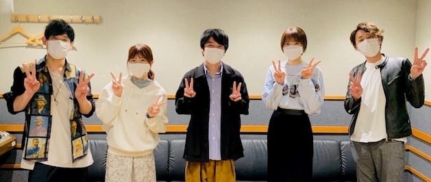 写真左から、 岩崎諒太、 前川涼子、 榎木淳弥、 青木瑠璃子、 沖野晃司