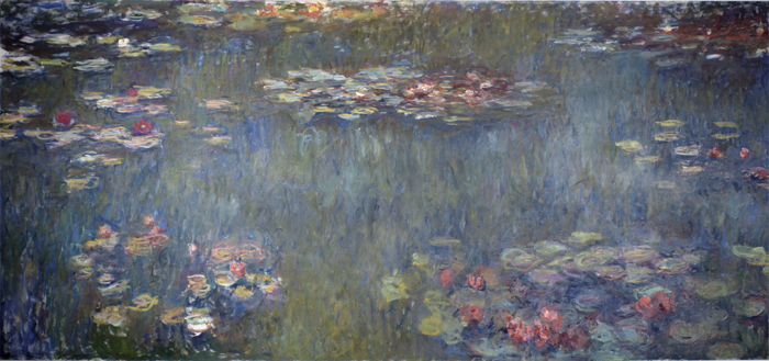 クロード・モネ《睡蓮の池、緑の反映》1920/26年頃 油彩、カンヴァス　200×425cm