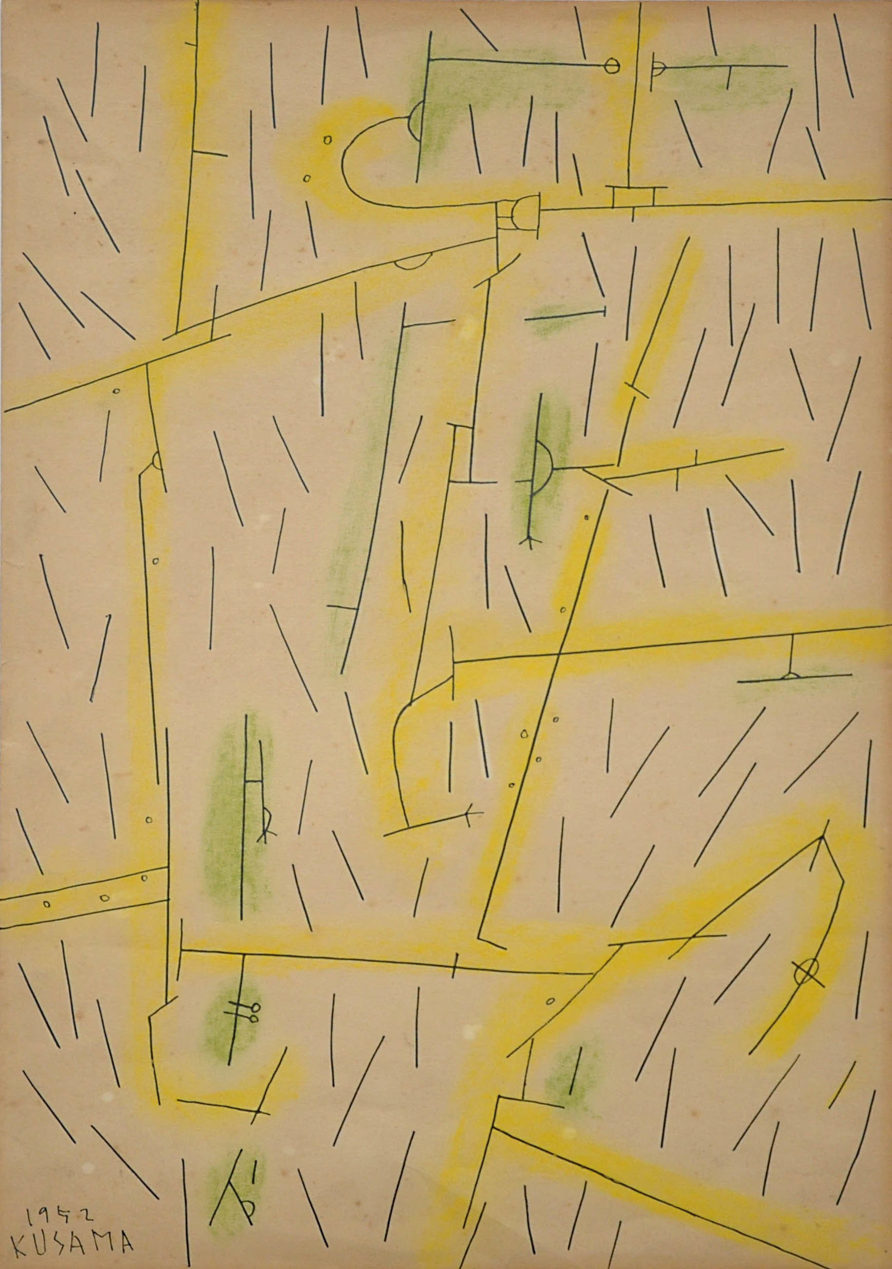 《都会の雨》 1952年 松本市美術館 (c)YAYOI KUSAMA
