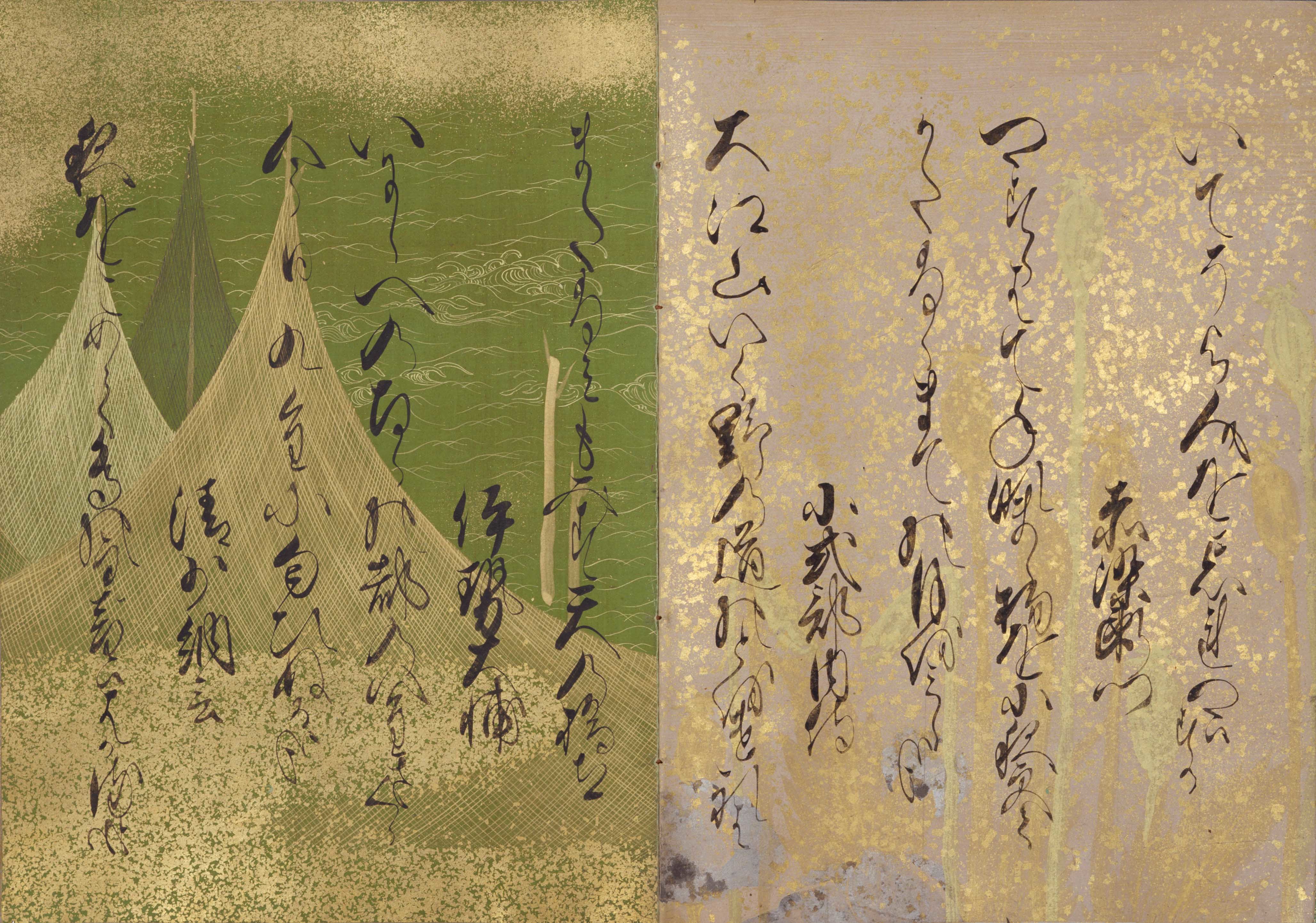 百人一首帖 智仁親王筆 １帖 彩箋墨書 日本・江戸時代 17世紀 根津美術館蔵