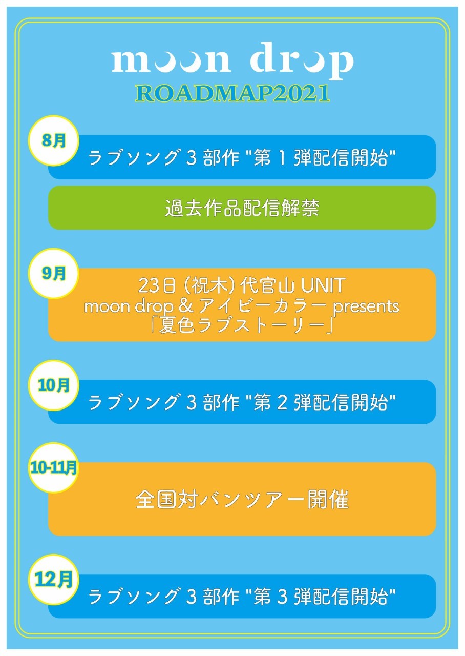 Moon Drop 21年後半の活動をロードマップで一挙公開 新曲リリースや自主企画イベント 全国対バンツアーの開催など Spice エンタメ特化型情報メディア スパイス