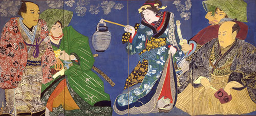 片岡球子《面構 歌川国貞と4世鶴屋南北》1992年_東京国立近代美術館