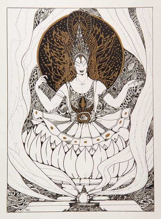 ロベルト・モンテネグロ『青神』／限定書籍『ワツラフ・ニジンスキー：黒・白・金で彩られた作品の芸術的解釈』イギリス1913年