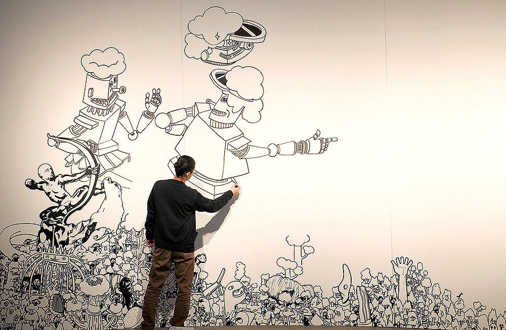 高橋信雄 彫刻の森美術館40周年記念壁画　JAPANESE GRAFFITI series "HAKONE OPEN-AIR GRAFFITI"   2009 彫刻の森美術館　PHOTO/笠谷美佳