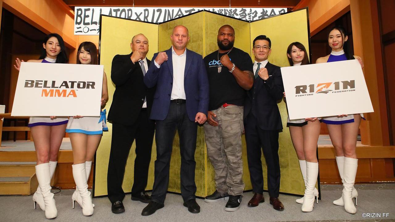 Bellator Rizin 全面対抗戦 緊急記者会見 12 29 ベラトール初の日本大会 Bellator Japan 開催 ヒョードルvsランペイジ決定 12 31 Rizin と2大会で対抗戦を計画 Spice エンタメ特化型情報メディア スパイス