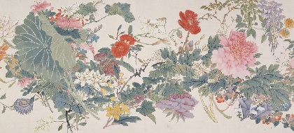 中国絵画　清国　名家　 表江 「阿房宮」 山水絵　国画　巻物　巻き絵 明清の山水画 | Kyoto National Museum