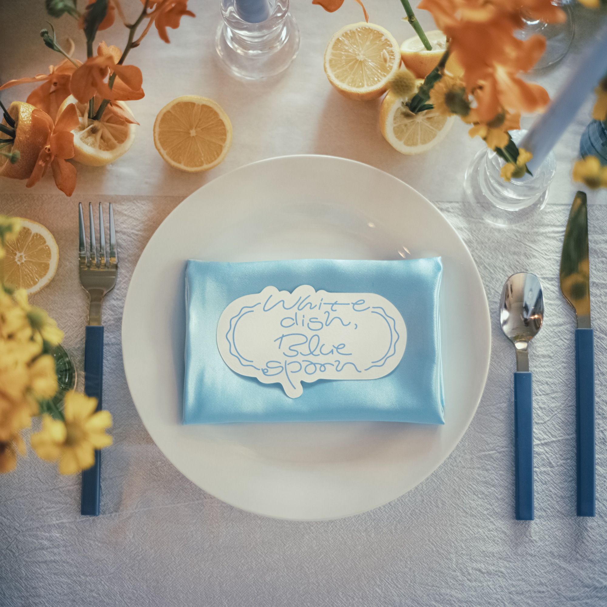 「White Dish,Blue Spoon」