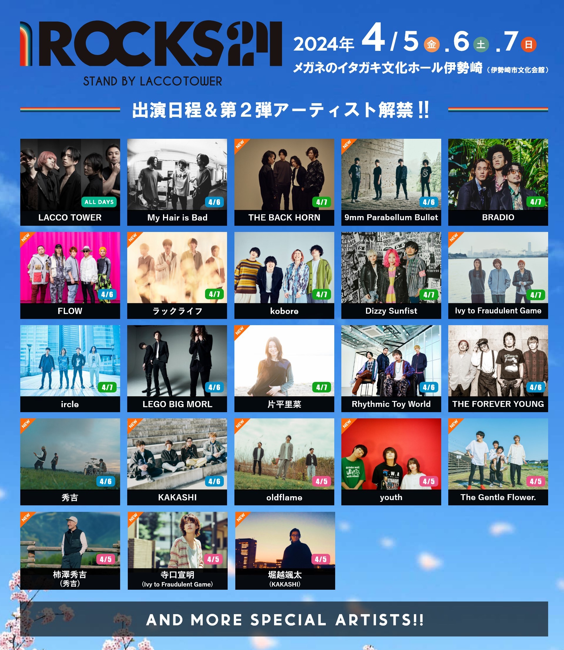 LACCO TOWER主催ロックフェス『I ROCKS 2024』第2弾出演アーティスト