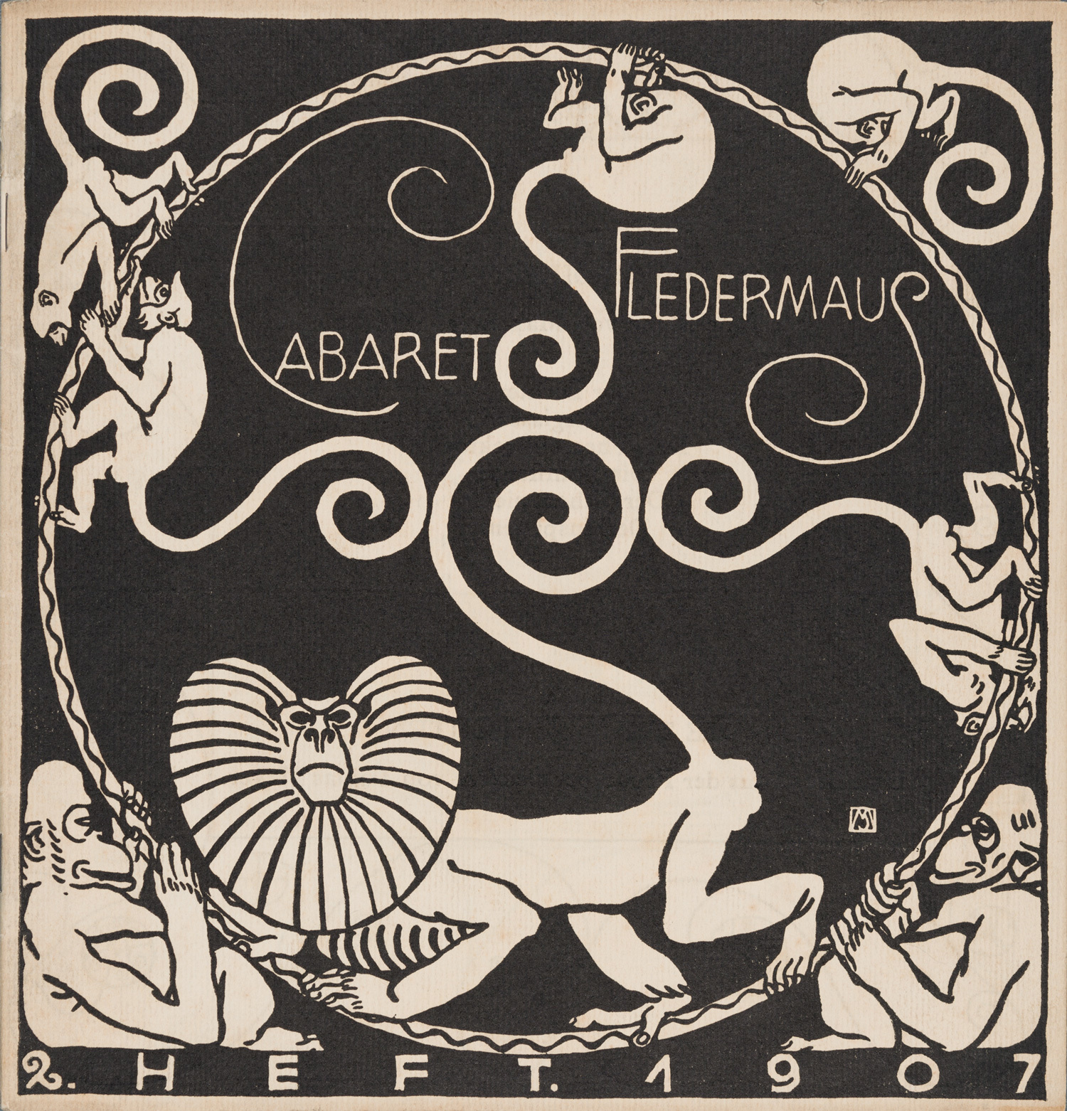 表紙：モーリツ・ユンク、装丁：カール・オットー・チェシュカ『キャバレー〈フレーダーマウス〉上演本』第2号　1907年　京都国立近代美術館