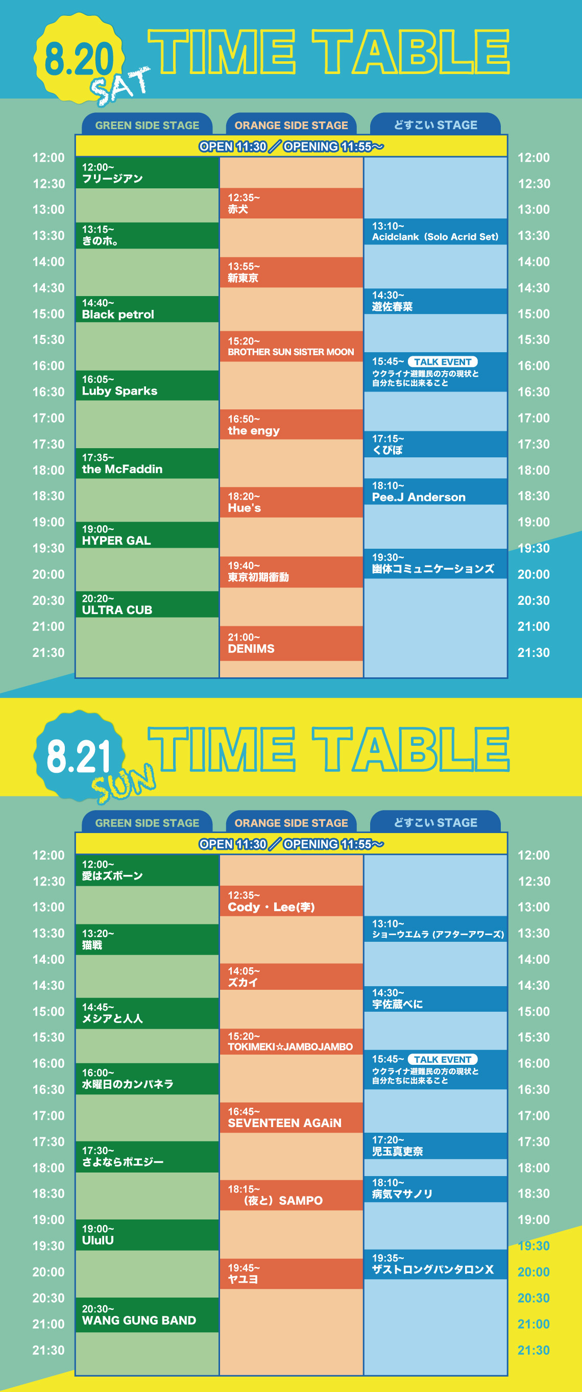 『ナノボロ2022』タイムテーブル