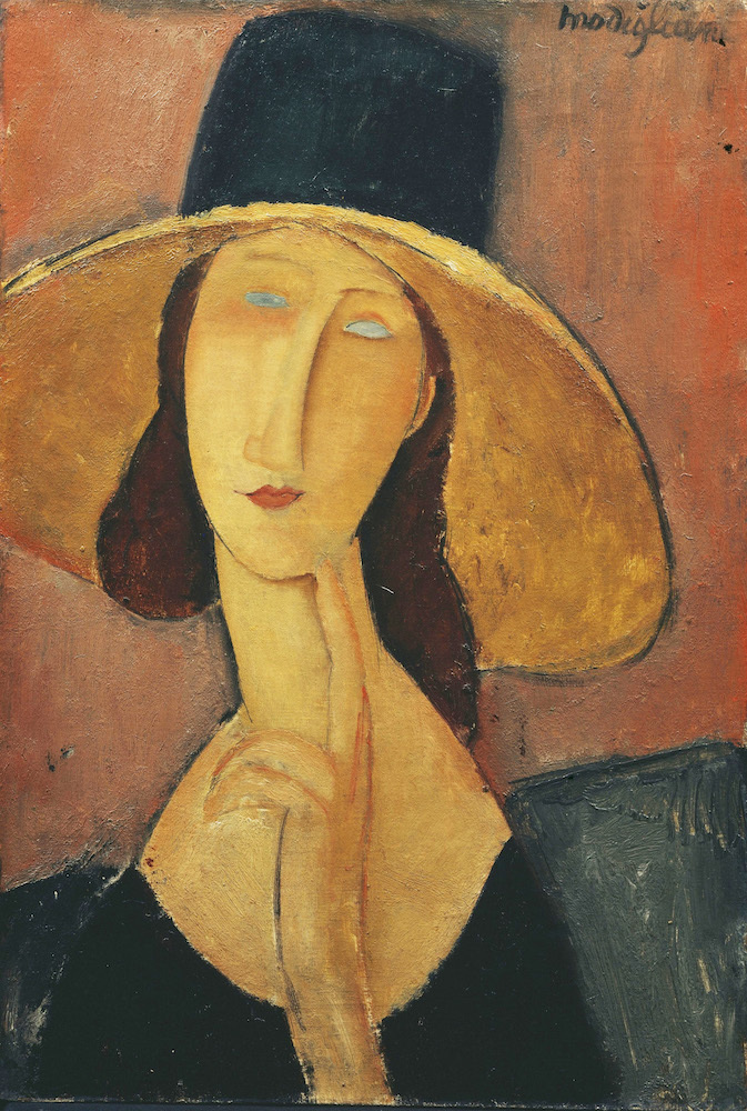 アメデオ・モディリアーニ《大きな帽子をかぶったジャンヌ・エビュエルヌ》1918年、個人蔵