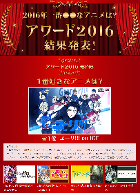 2016年一番〇〇なアニメは？　6部門の各受賞作品をdアニメストアが発表