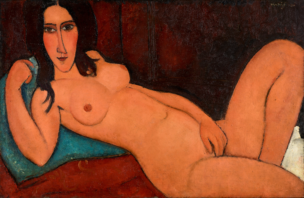 アメデオ・モディリアーニ《髪をほどいた横たわる裸婦》1917年、大阪中之島美術館