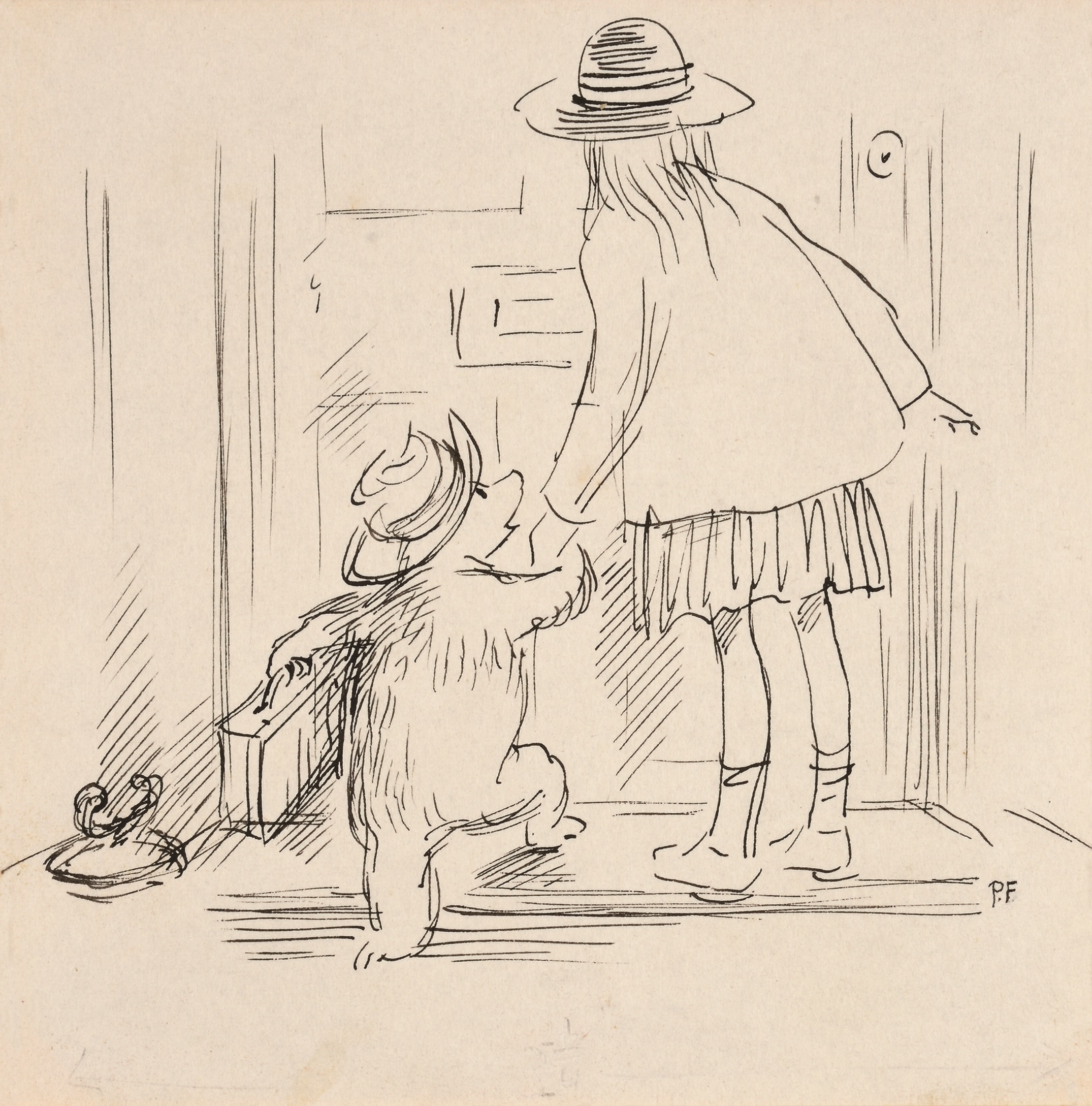 ペギー・フォートナム画 『くまのパディントン』の挿絵原画、1958 年 Illustrated by Peggy Fortnum (C) Paddington and Company Ltd 2018
