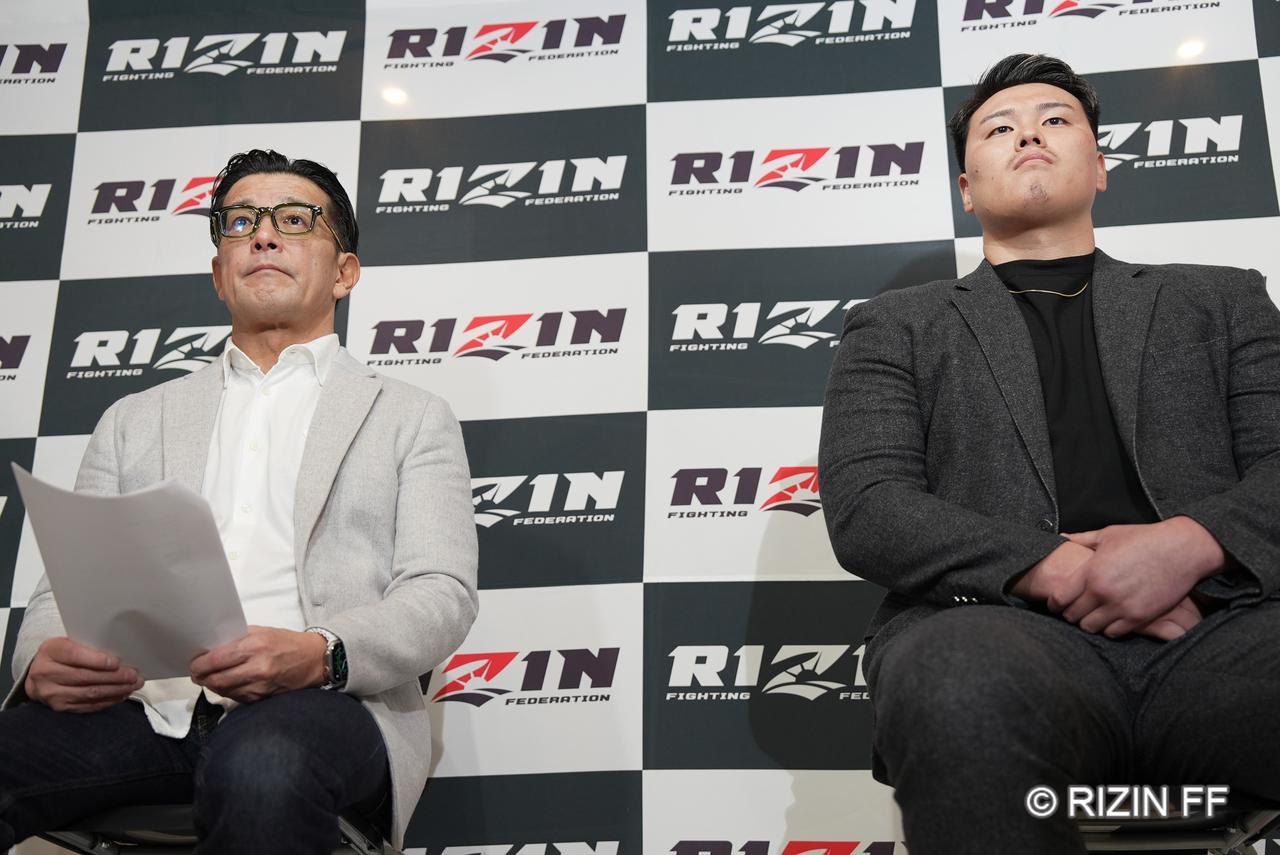 「RIZIN全日本大会決勝戦 ヘビー級の部」をイメージすると語る上田幹雄（右）